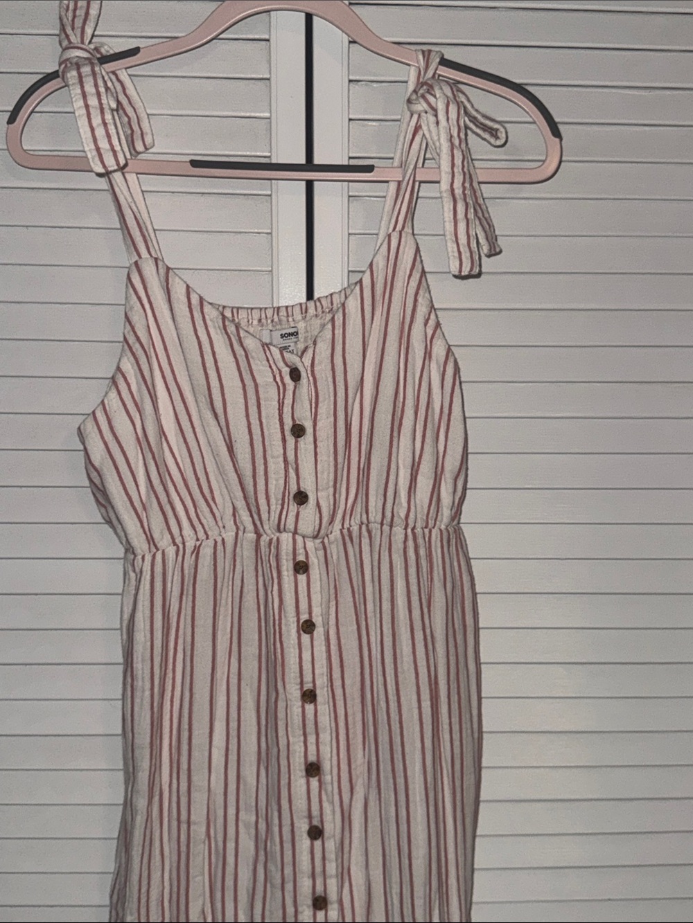 Sonoma Pink and White Striped Button-Front Maxi Dress - Maternity